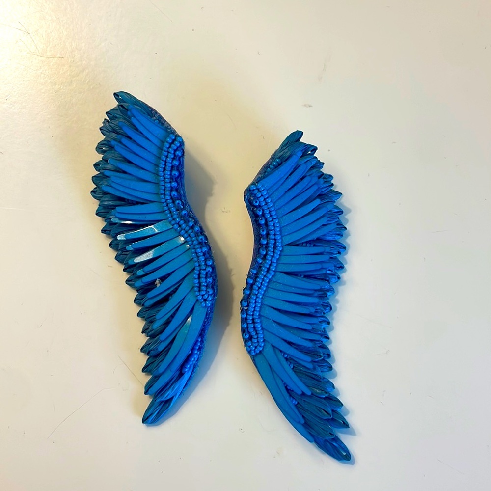 mignonne gavigan bright blue wing earrings